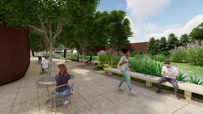 Rendering of the Museum’s Sculpture Garden, courtesy of SWA