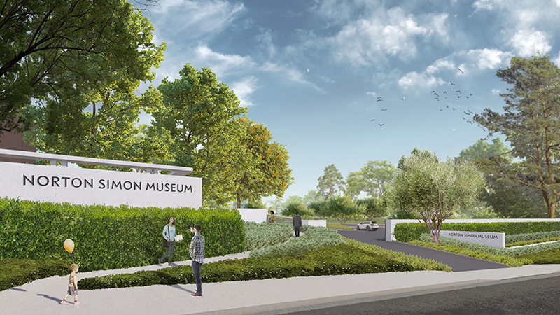 Rendering of the Museum’s new main entrance and accessible pedestrian path, courtesy of SWA